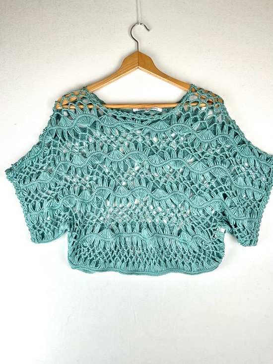 Collective Concepts Sweaters - Collective Concepts Crochet Open Weave Sweater Top Boho Featival